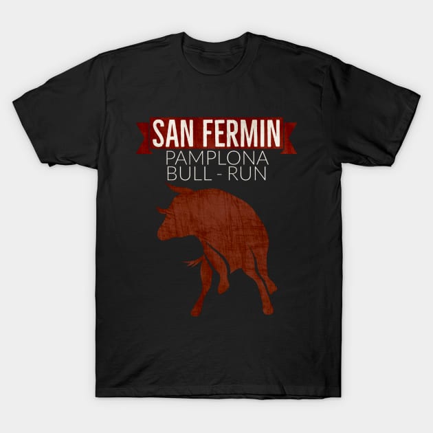 San Fermin Running With The Bulls Festival Pamplona July 2021 T-Shirt by BrightShadow